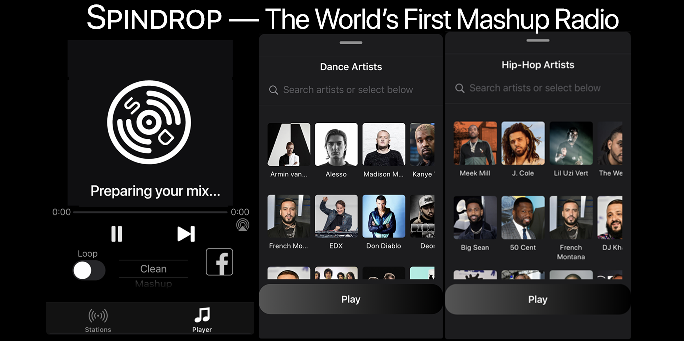 Spindrop — The World's First Mashup Radio Player.